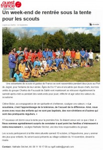 Ouest-France - 2015-09-24 - rentrée pour les sccouts et guides de Sablé